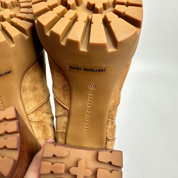 NWT Veronica Beard Hannigan Lug Sole Suede Hazelwood Buckle Boots Booties 11 - Picture 14 of 15